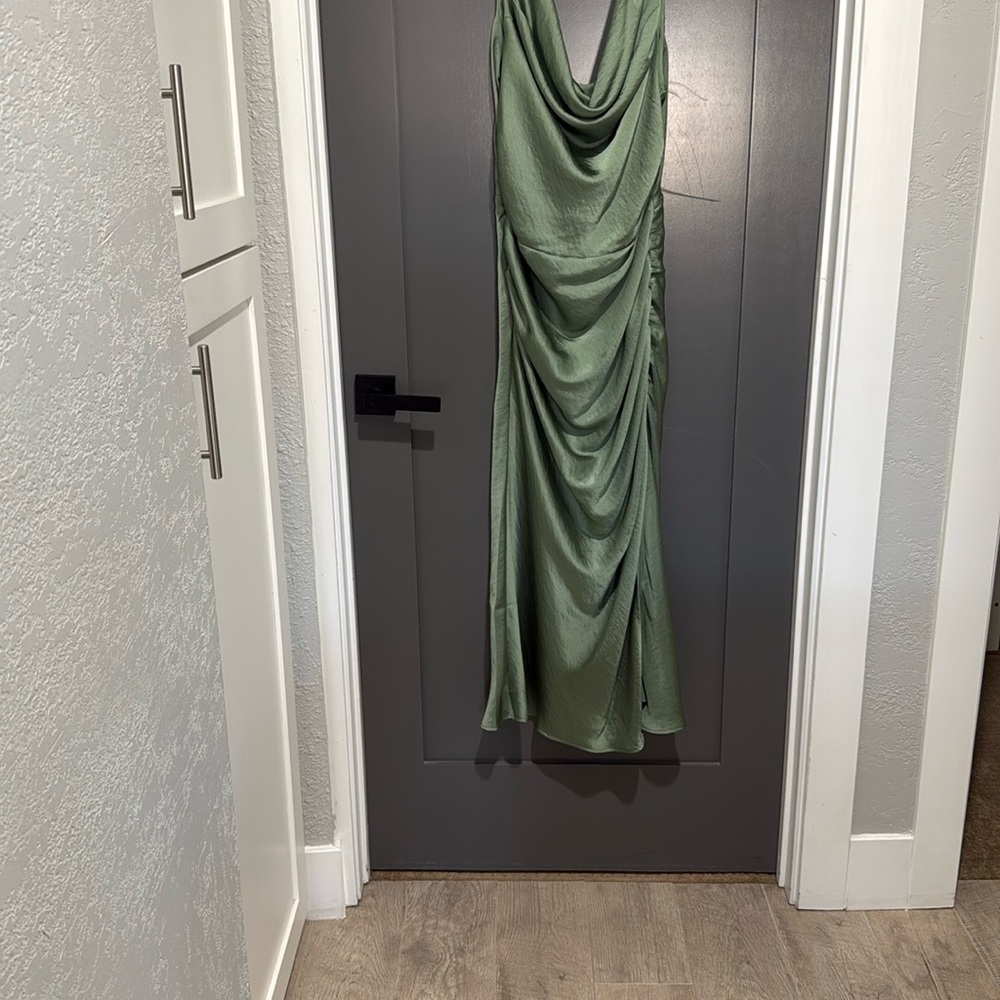 Elegant Green Draped Dress
